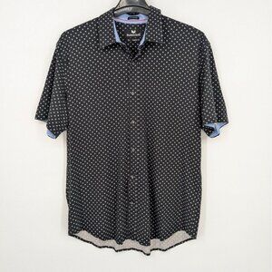 Buttercloth Button Down Shirt Men Size XL Geometric Icy Cotton Regular Fit knit